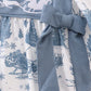 BLUE CHRISTMAS REINDEER EMBROIDERY RUFFLE BUBBLE