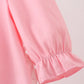 PINK BOW EMBROIDERY RUFFLE BUBBLE