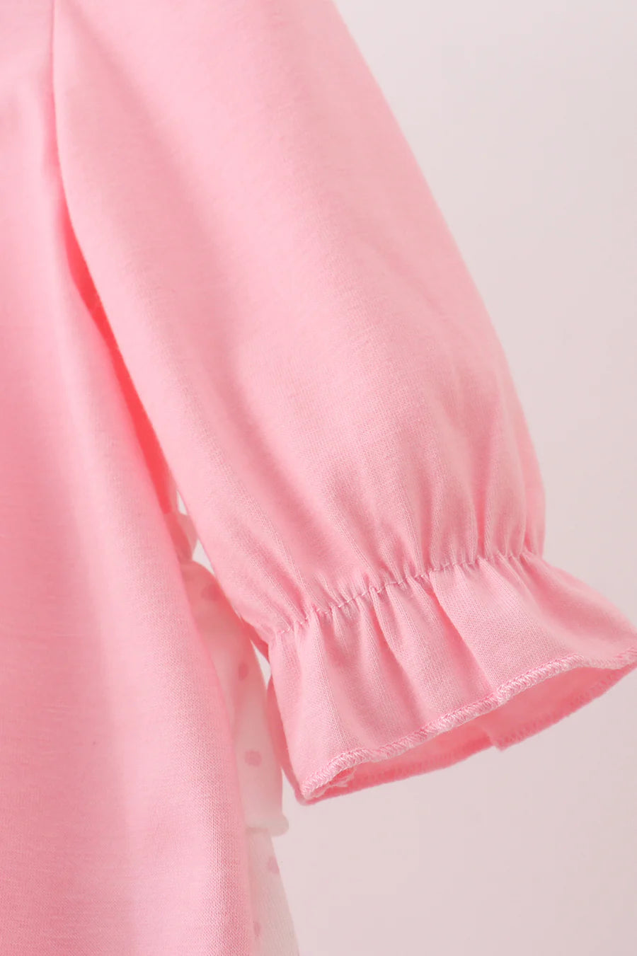PINK BOW EMBROIDERY RUFFLE BUBBLE