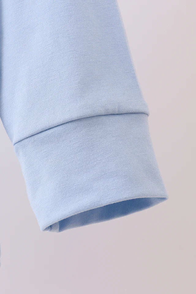 BLUE CAR EMBROIDERY TOP