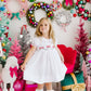 White Smocked Heirloom Christmas Ribbons Dress