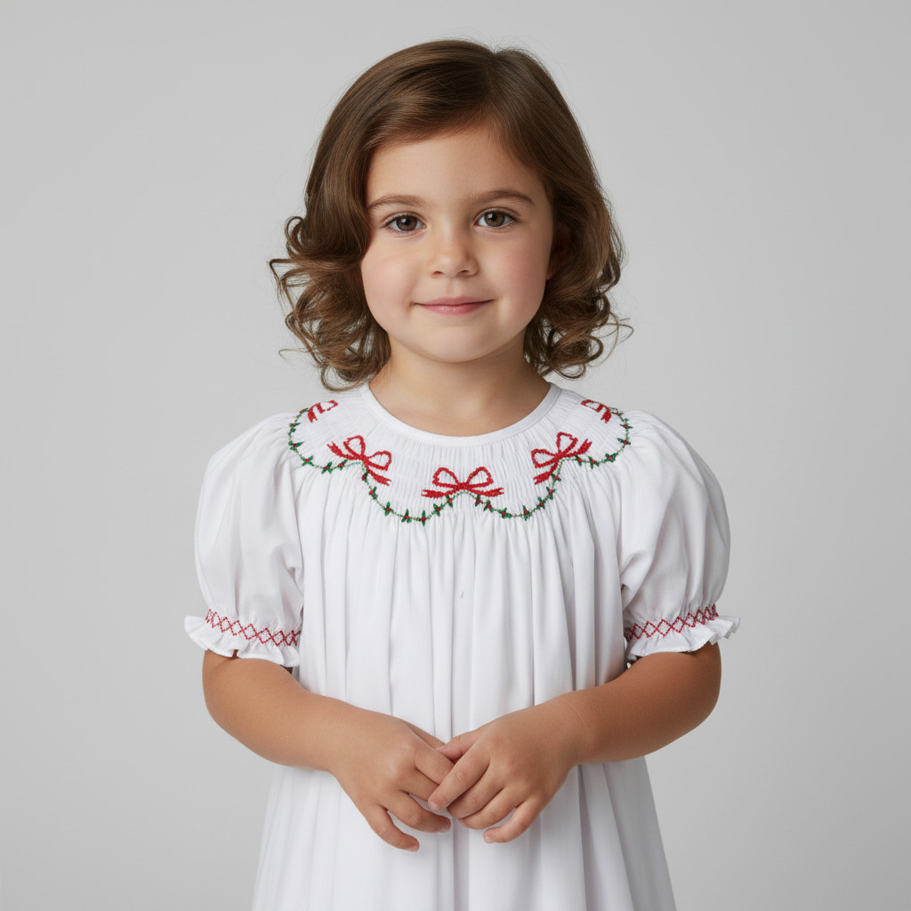 Christmas  Ribbons Bishop Dress