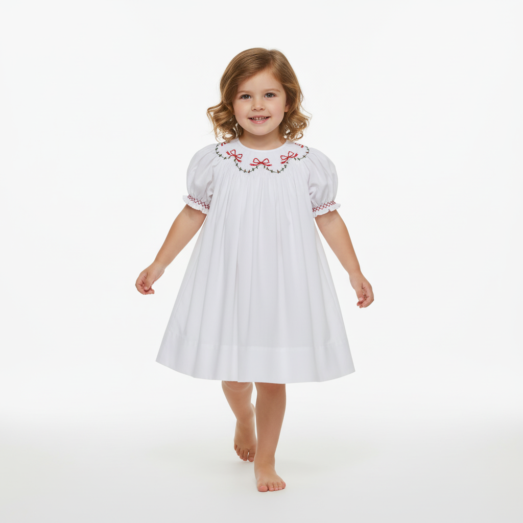 Christmas  Ribbons Bishop Dress
