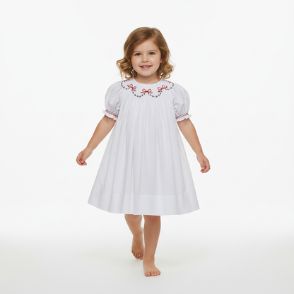 Christmas  Ribbons Bishop Dress