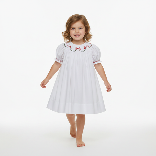 Christmas  Ribbons Bishop Dress