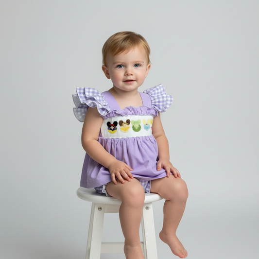 Handsmocked Mouse Princess bloomer set