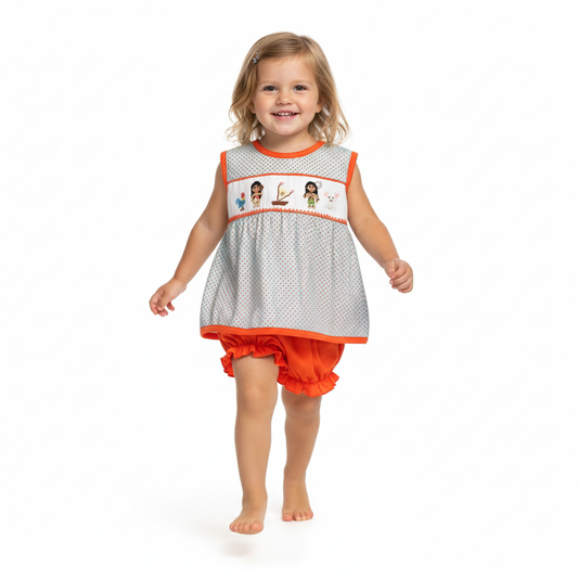 Handsmocked Island Friends Bloomer Set