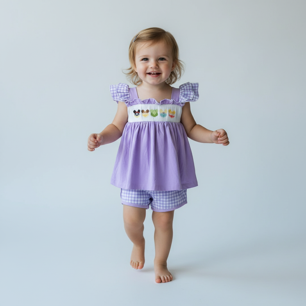 Handsmocked Mouse Princess Short Set