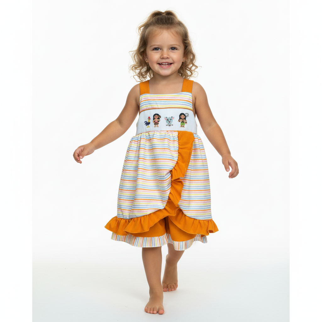 Hand smocked Island  Girls Short set