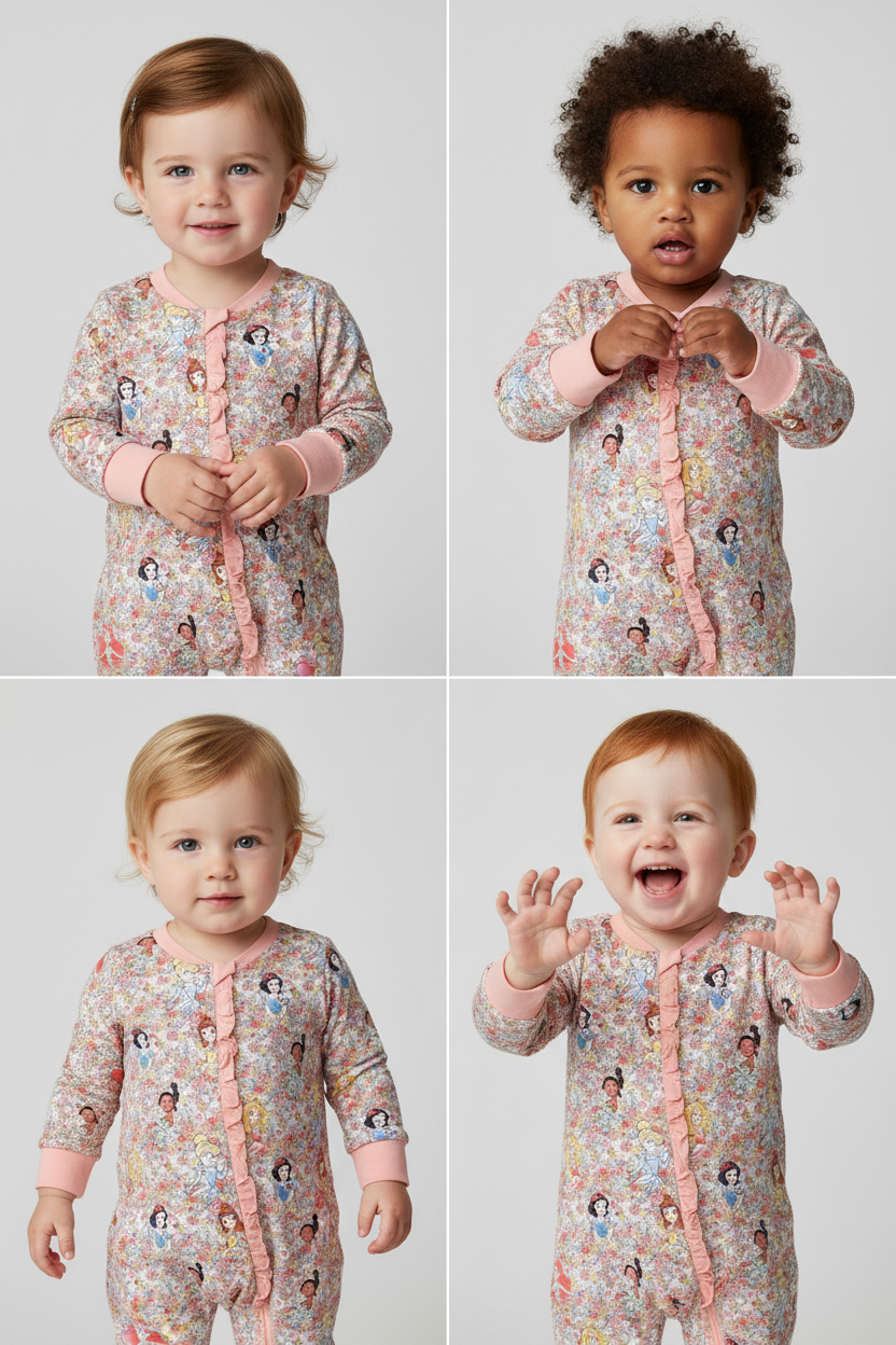 PRINCESS FLORAL PRINT ROMPER