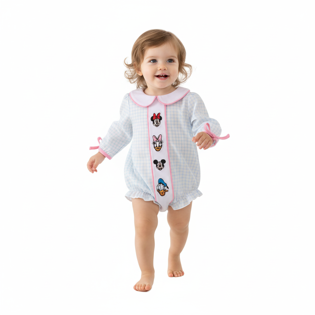 BLUE CHARACTER EMBROIDERY BUBBLE