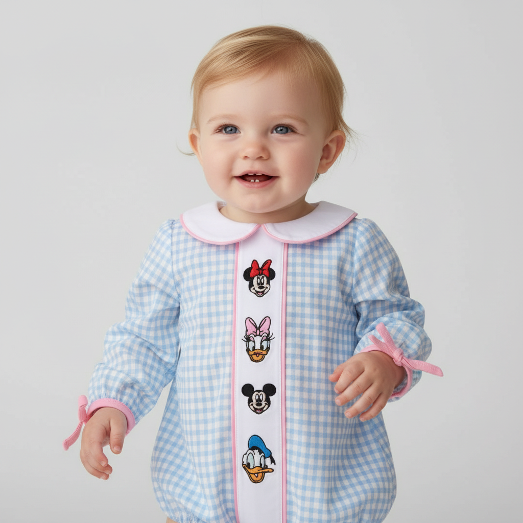 BLUE CHARACTER EMBROIDERY BUBBLE