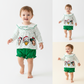 Baby Girls Christmas Cartoon Embroider Romper Set