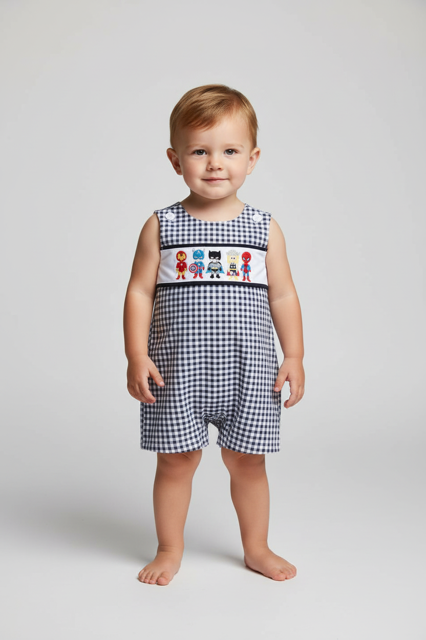 BLUE CHARACTER EMBROIDERY BOY JONJON