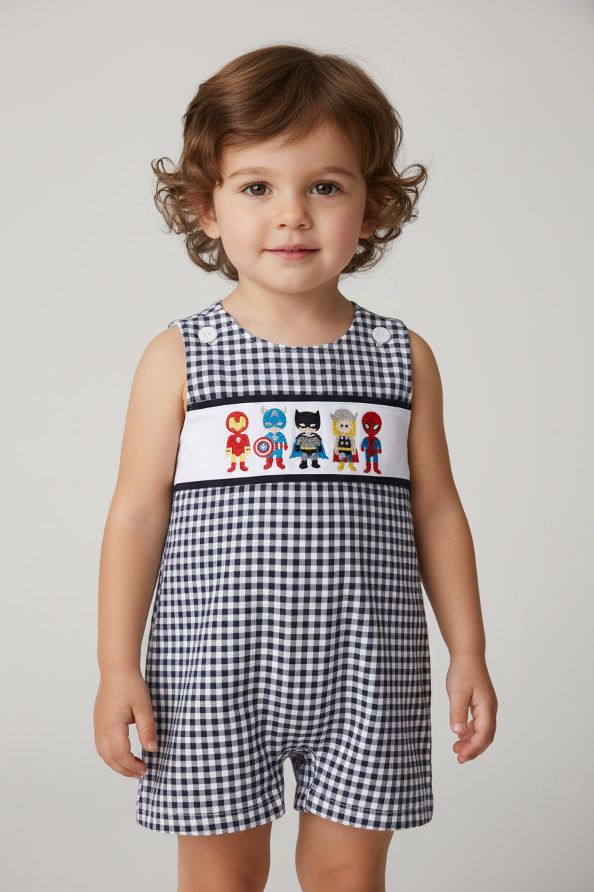 BLUE CHARACTER EMBROIDERY BOY JONJON