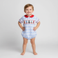 Argyle pattern boy bubble with smocked heroes