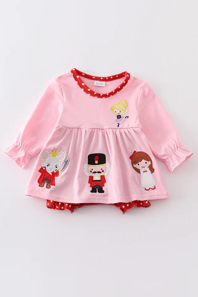 Pink Nutcracker Princess Applique Bubble