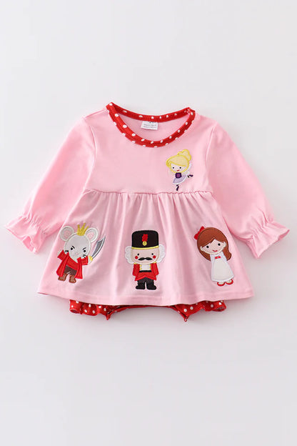 Pink Nutcracker Princess Applique Bubble