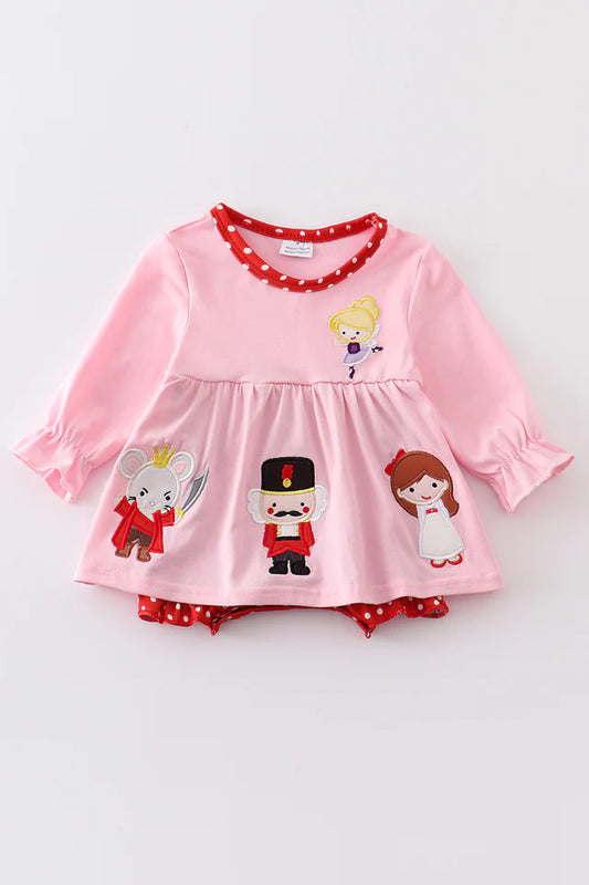 Pink Nutcracker Princess Applique Bubble