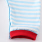 Blue stripe fire engine embroidery girl romper