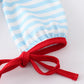 Blue stripe fire engine embroidery girl romper