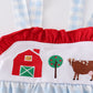 Blue Plaid Farm Embroidered Bubble