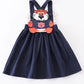 Navy Auburn Girls Applique Game Day Dress