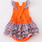 Orange Florida French Knot Ruffle Gameday Bubble