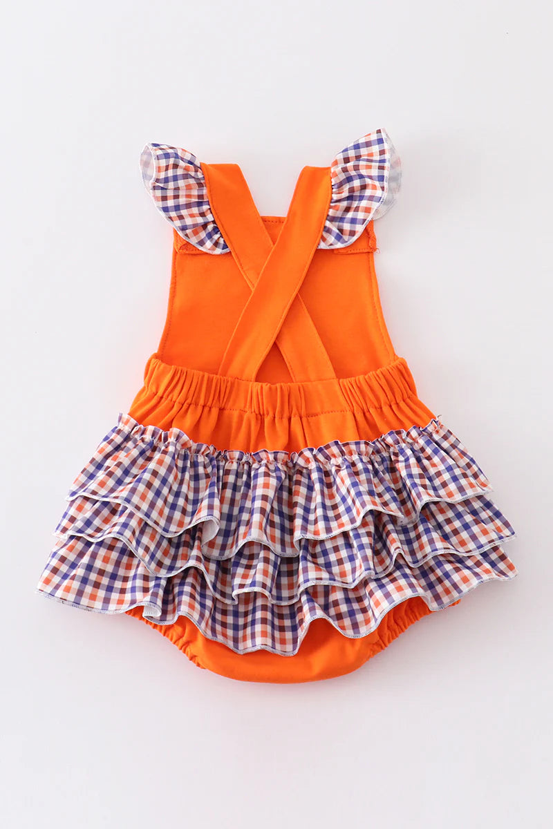 Orange Florida French Knot Ruffle Gameday Bubble
