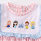Pink plaid princess embroidered bubble