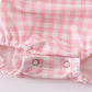 Pink plaid princess embroidered bubble