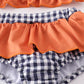 Auburn tiger embroidery plaid 2pc girl swimsuit