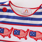 Boy Flag Applique stripe Romper