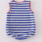 Boy Flag Applique stripe Romper