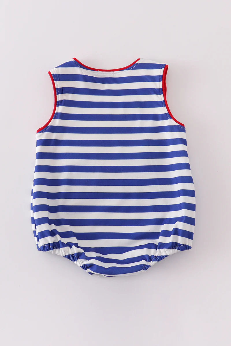 Boy Flag Applique stripe Romper