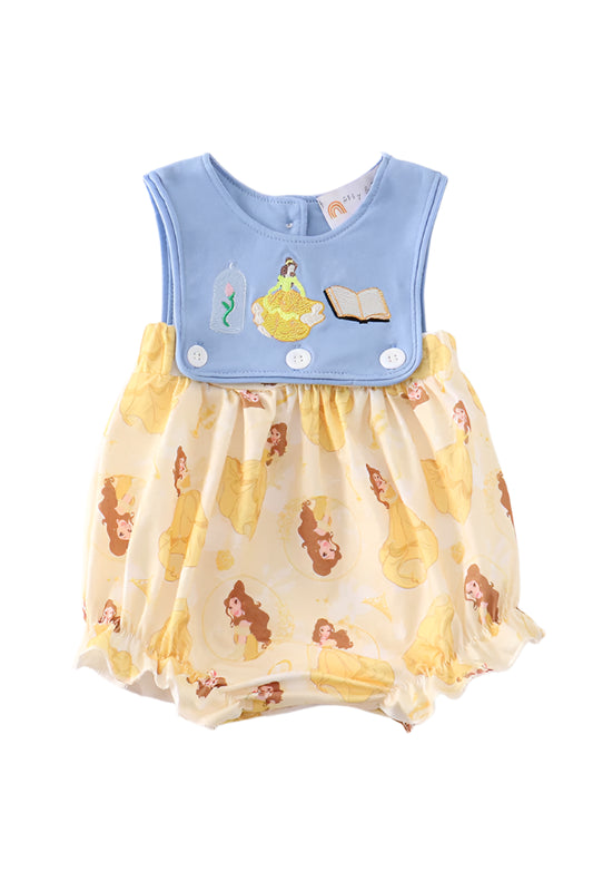 BLUE PRINCESS EMBROIDERY GIRL BUBBLE