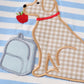 Blue dog applique boy romper