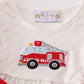 Red fire truck applique girl set
