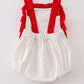 Red fire truck applique girl bubble
