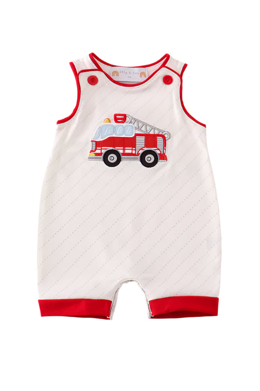 Red fire truck applique boy jonjon