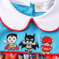 Blue  hero character embroidery boy bubble