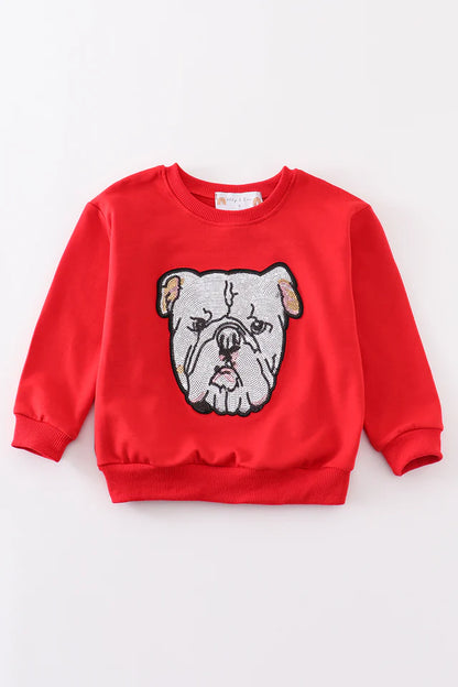 Red Georgia bulldog sequin sweatshirt
