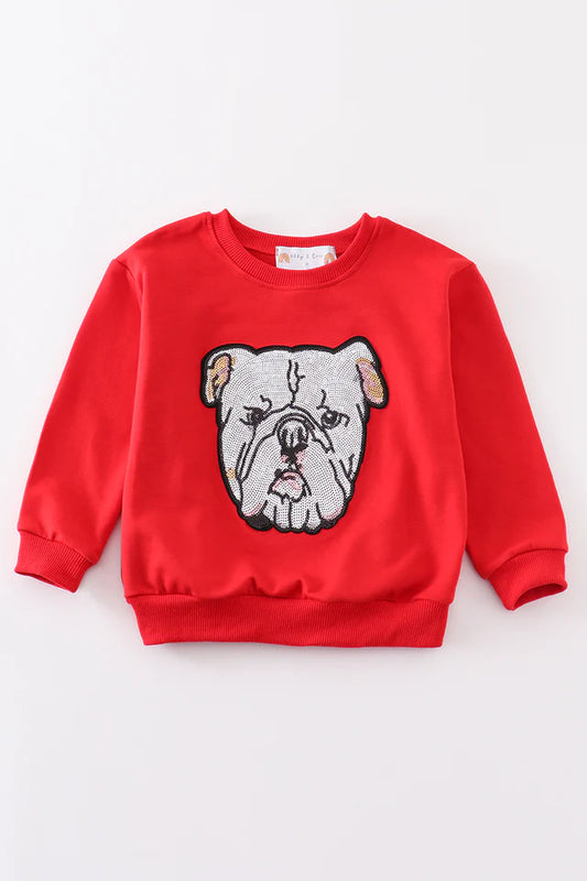 Red Georgia bulldog sequin sweatshirt
