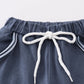 Navy stripe puppy applique boy set