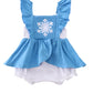 Blue frozen smocked girl bubble