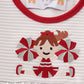Grey stripe cheer team girl bubble