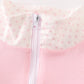 Pink character embroidery girl pullover