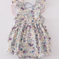 Pig floral print applique girl bubble