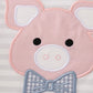 Pig applique boy bubble