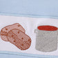 Blue seersucker crayfish embroidery boy set